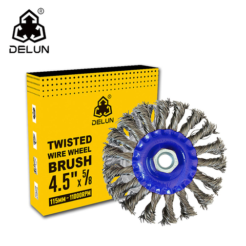 DELUN 100mm Twisted Stainless Steel Wire Wheel Brush Wirh MPA Certificate From China Supplier