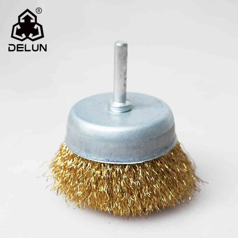 DELUN Cleaning Rust Crimped Wire Bench Grinder Cup Brush