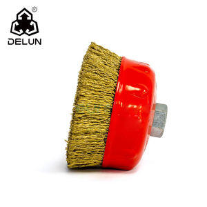 DELUN Brass Bowl Cup Crimped Steel Wire Brush for Polishing Metal Free Samples EBay Supplier