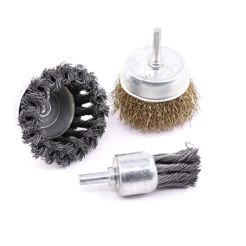 DELUN High-performance Brass-plated Crimped Wire Brush Ideal for Removal of Rust Corrosion And Paint