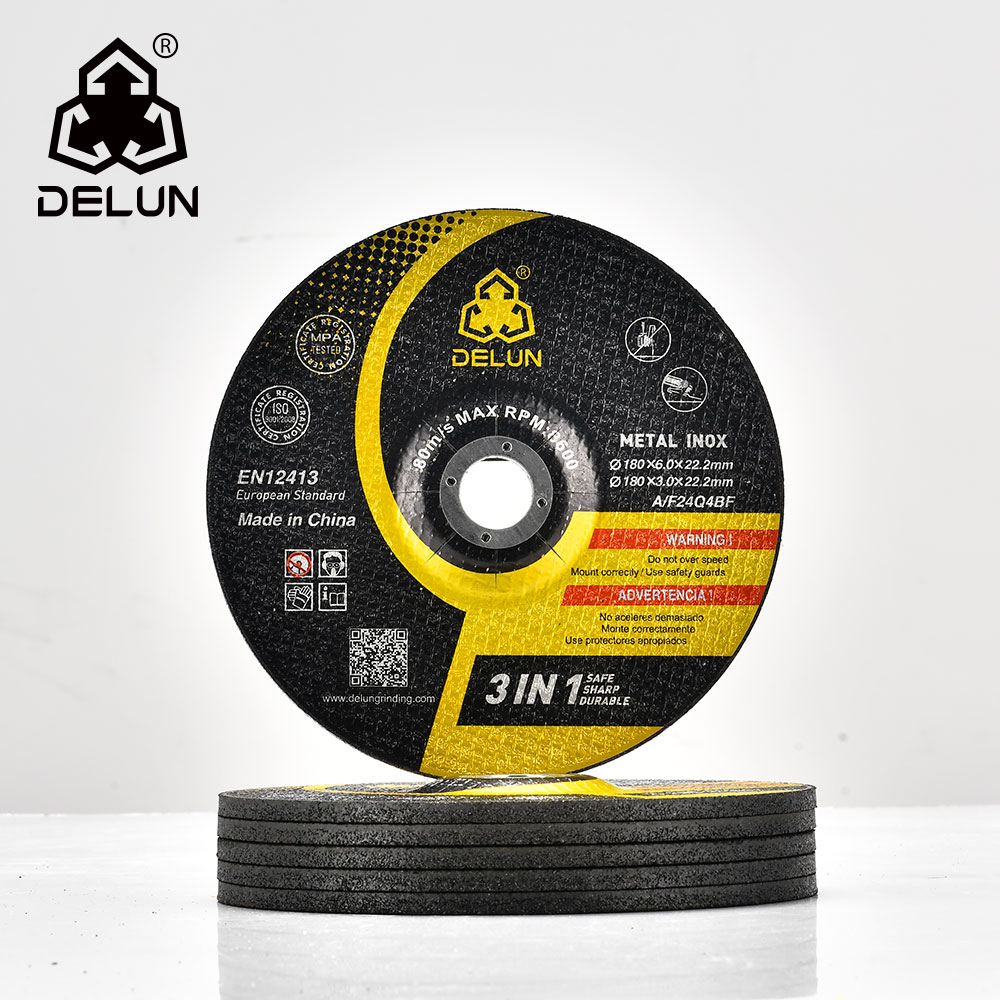 DELUN 7" Grinding Wheels Aluminum Oxide Double Nets Grinding Disc 7"x 1/4"x 7/8-10 Pack for Angle Grinders