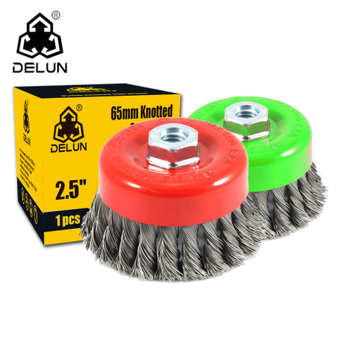 DELUN 2.5inch knotted wire wheel cup brush Amazon hot sale reasonable price