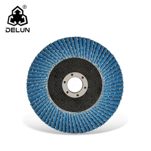 DELUN Premium 4" X 5/8" Type 27 Zirconia Flap Discs Sanding Angle Grinder Discs Rust Removal Finishing Deburring OEM/ODM