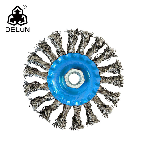 DELUN Industrial Standard Twisted Knot Wire Wheel Brush China Manufacture