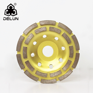 DELUN 4.5inch Turbo Abrasive Stone Diamond Turbo Grinding Cup Wheel For Stone Polishing Machine