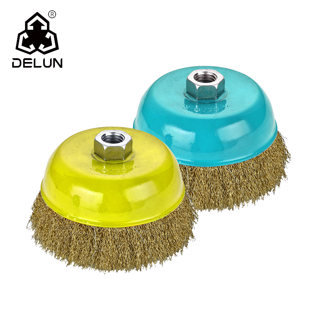 DELUN International Standard Hardware Tools Carbon Steel Crimped Round Steel Wire Cup Brush Top Sell