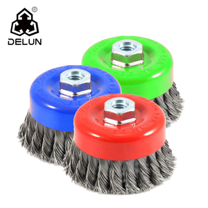 DELUN Professional 65mm Hardware Tools Circular Wire Wheel Brush for Welding Wholesale Price