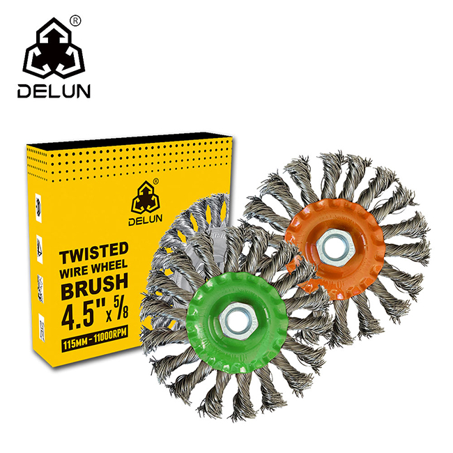 DELUN Round Knotted Flat Wire Wheel Brush for Finishing China Manufacture