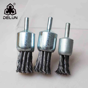 DELUN Highe Quality Crimped Brass Steel End Pen Brush for Polishing And Clean