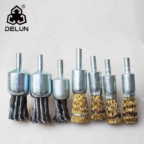 DELUN Wire Brush Wheel for Drill Crimped End Wire Brushe Super Quality Steel Wire Brush