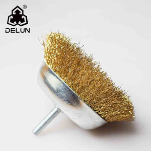 DELUN Cleaning Rust Crimped Wire Bench Grinder Cup Brush