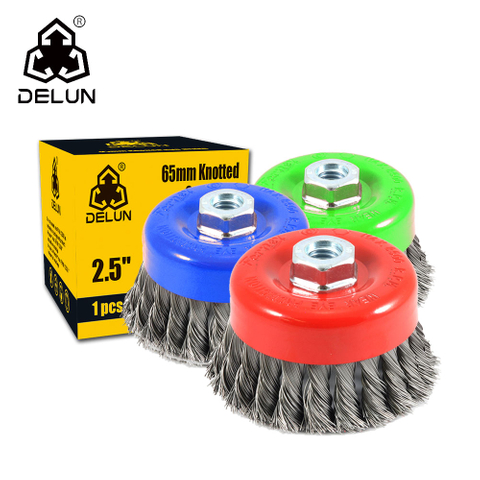 DELUN 2.5inch knotted wire wheel cup brush Amazon hot sale reasonable price