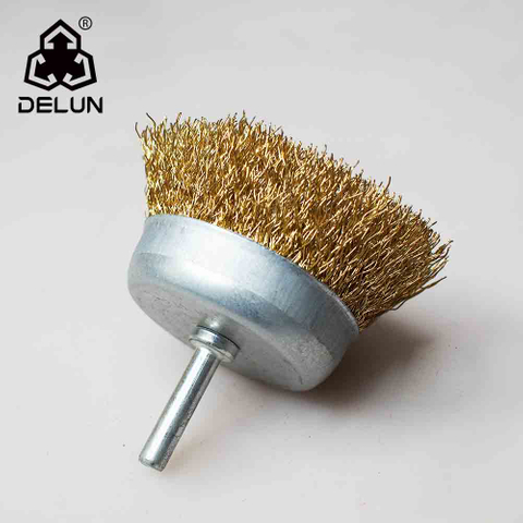 DELUN Amazon hot sale Coarse Carbon Steel Crimped Wire Wheel for General Fabrication Rotary Tool