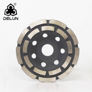 DELUN Diamond Cup Grinding Wheels for Concrete 16 Double Row Segments 5/8"-11 Arbor