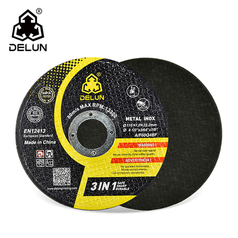 DELUN Direct Factory 4.5" 115x1x22.2mm 4 1/2 Angle Grinder Cutting Wheel For Metal