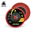 DELUN China Manufactures High Precision 125 mm 5 inch Type 27 29 Aluminum Oxide plastic backing flap disc for metal polishing