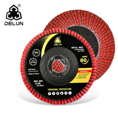 DELUN China Manufactures High Precision 125 mm 5 inch Type 27 29 Aluminum Oxide plastic backing flap disc for metal polishing