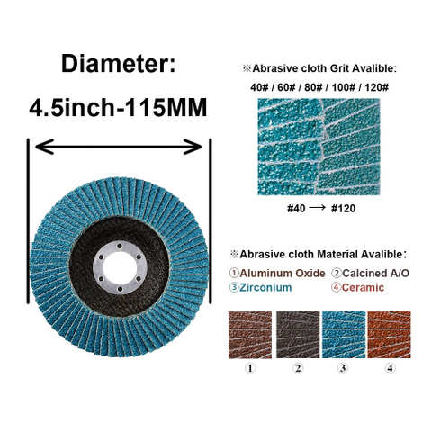 DELUN 4-1/2 Inch Aluminum Oxide Flap Disc with High Quality From China Factory 