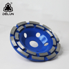 DELUN Double Row Diamond Cup Grinding Wheels 12-Segment Turbo Row Diamond Circular Blade Set for 4-1/2" Angle Grinder