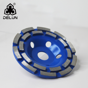 DELUN Double Row Diamond Cup Grinding Wheels 12-Segment Turbo Row Diamond Circular Blade Set for 4-1/2" Angle Grinder