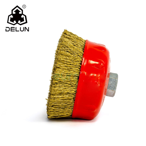 DELUN Recommended Goods Steel Round Professional Crimped Steel Brush Wire for Angle Grinder Competitive Price