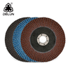 DELUN China Manufacturer European Standard 4 1/2 Inch 120 Grit Zirconia Alumina Oxide T27 Flap Disc For Polishing Aluminum