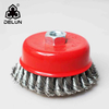 DELUN High Quality Stainless Steel Iron Round Twisted Round Wire Brush AMAZON Supplier