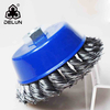 DELUN 65mm best-seller grinder twisted cup wire wheel brush for metal polishing