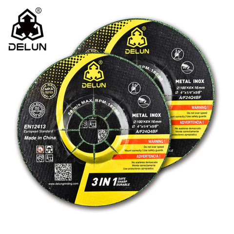 DELUN Popular Size 4 Inch Long Life Time Grinding Wheel for Angle Grinder with International Standard
