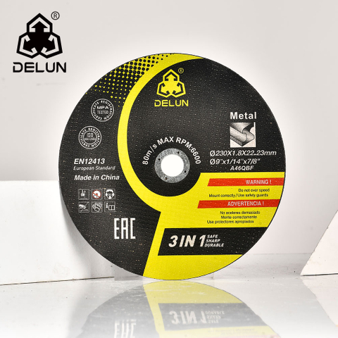 DELUN China Supplier International standard 9 Inch 230 mm Aluminum Oxide Cut Off Wheel For Metal And Inox