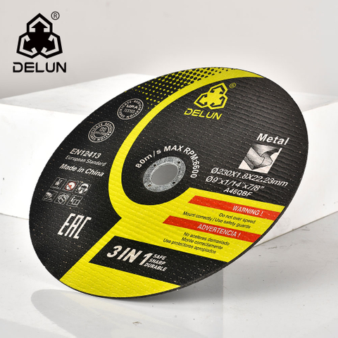 DELUN China Supplier High Performance 9 Inch 230 mm Stainless Steel Oxide Cut Off Wheel Circular Saw 