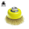 DELUN Metal Steel Round Crimped Wire Polishing Brush Manufacture Wholesale Price