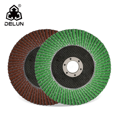 DELUN 125 Mm 120 Grit Calcined Aluminum Oxide Flap Wheel For Metal
