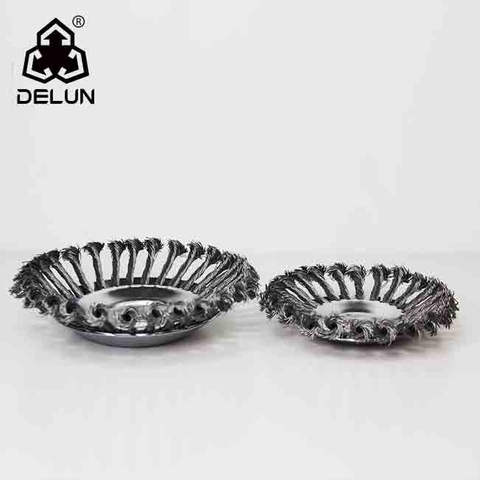 DELUN 8 Inch 200mm Wire Wheel Brush Lawn Weed Mower for Rust Removal Replacement Garden Tools