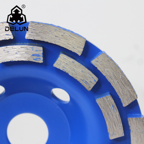 DELUN Double Row Diamond Cup Grinding Wheels 12-Segment Turbo Row Diamond Circular Blade Set for 4-1/2" Angle Grinder