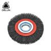 DELUN Flat Crimped Circular Wire Steel Wheel Brush for Deburring