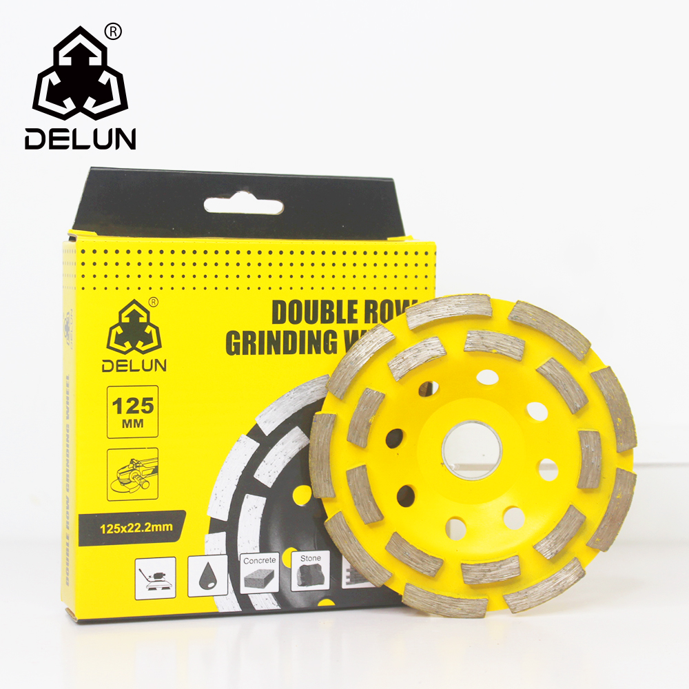 DELUN 7 Inch Diamond Cup Grinding Wheel 16-Segment Large Turbo Row Concrete Angle Grinder Disc for Granite Stone Masonry