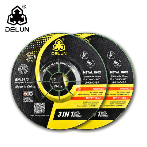  DELUN 4 Inch 100X6mm OEM Metal Steel Depressed Abrasive Grinding Wheel