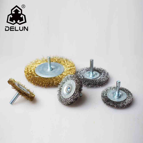 DELUN Drill Wire Wheel Cup Brush Set 0.010in Coarse Crimped For Thicken Face Width With1/4In Hex Shank