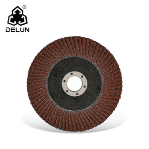 DELUN China Manufactures EN12413 standard 115mm Type 27 29 Sandpaper Aluminium Oxide abrasive flap disc for Steel