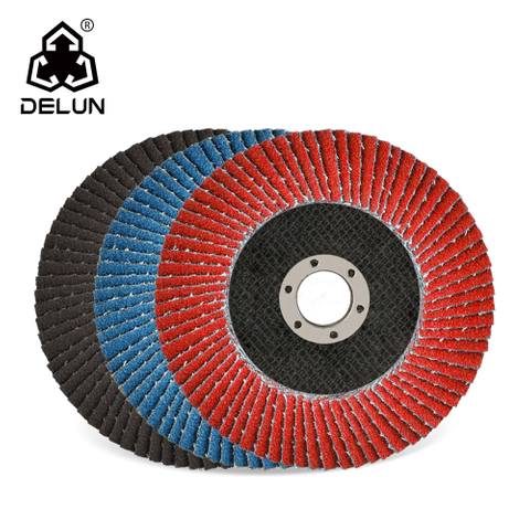 DELUN China Manufactures High Precision 125 mm 5 inch Type 27 29 Aluminum Oxide plastic backing flap disc for metal polishing