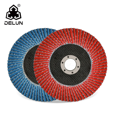 DELUN China Manufacturer Direct Sell High Quality 5 Inch 125 mm 80 Grit Ceramic Alumina Oxide T27 Flap Disc for Stone