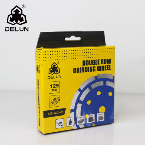 DELUN 5 Inch Concrete Ceramic Turbo Diamond Grinding Cup Wheel 12 Segs Heavy Duty Wheels for Angle Grinder