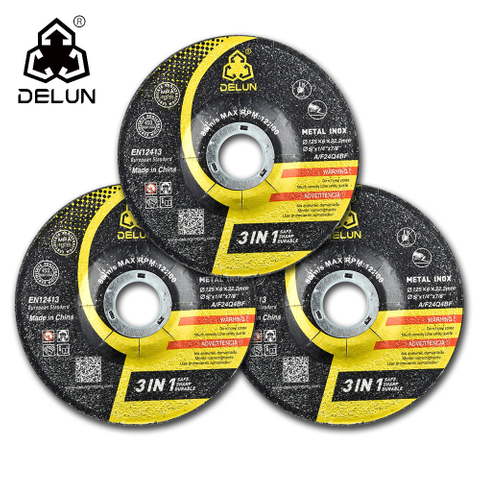 DELUN 4.5 Inch 115 Mm Abrasive Angle Grinder Disc Grinding Wheel Disco De Corte Para Metal Stainless Steel Cutting Wheel Cutting Disc