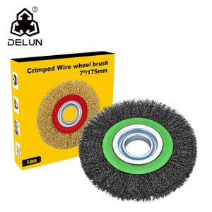 DELUN Steel Wrre Crimped Welding Grinder Wire Brush Bench Grinder China Manufacturer
