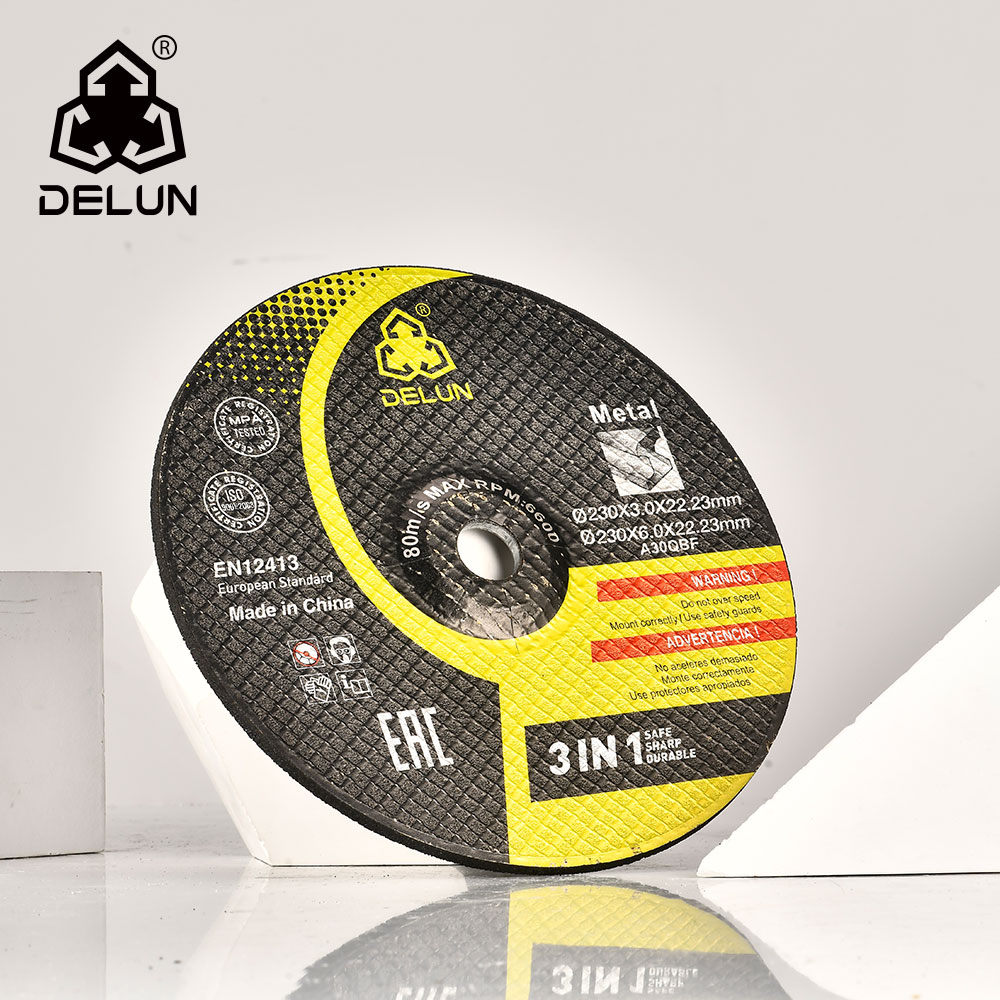 DELUN China Supplier High Quality 9 Inch 230 Mm Aluminum Oxide Disco De Corte Aço Inox