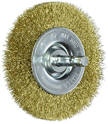 DELUN High precision Coarse Crimped Carbon with 1/4-Inch Hex Shank Wire Wheel for Cleaning Rust Iron