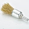 DELUN Brass Coated Wire End Brush for Cleaning Rust Stripping Paint Removal Deburring 6mm Shank for Drill