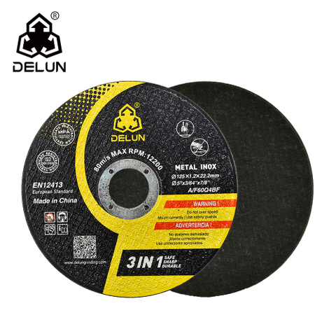 DELUN China Supplier International Standard125mm 5 Inch Abrasive Cutting Disc Thin Black