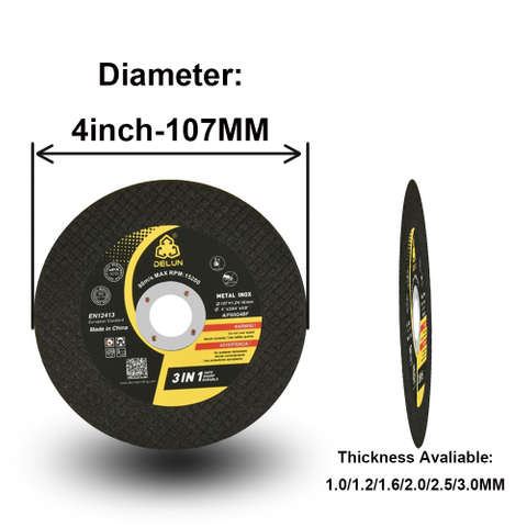 DELUN High Quality 4 inch/107mm Cutting Disc Hot Sell International Standard For Grinder